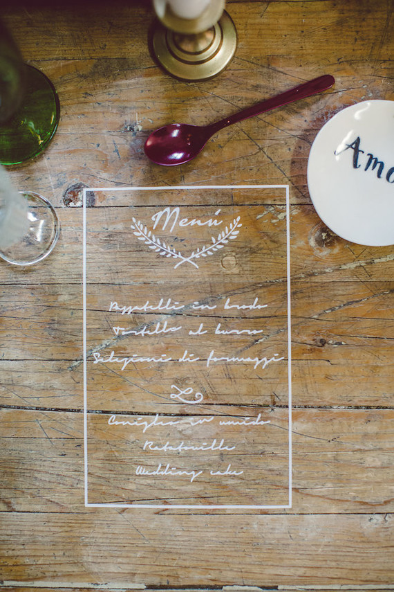 Calligraphy menu