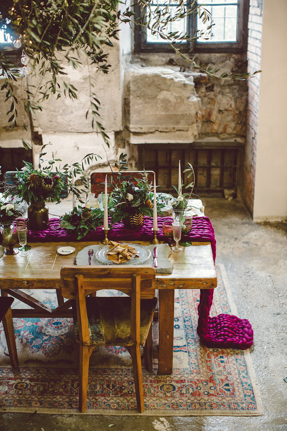 Yarn table runner Inspiration