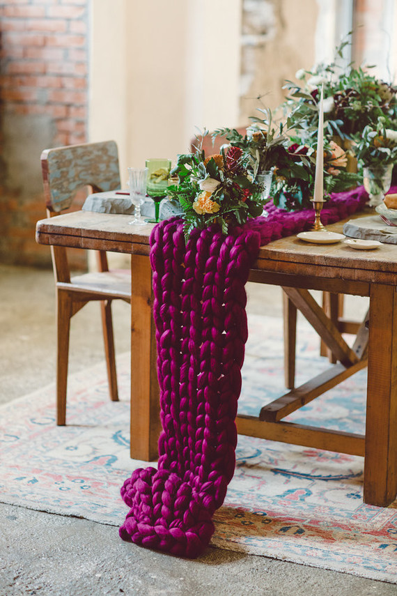 Yarn table runner Inspiration