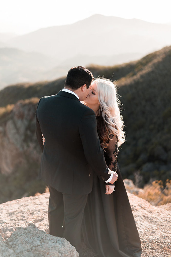 Black engagement shoot fashion