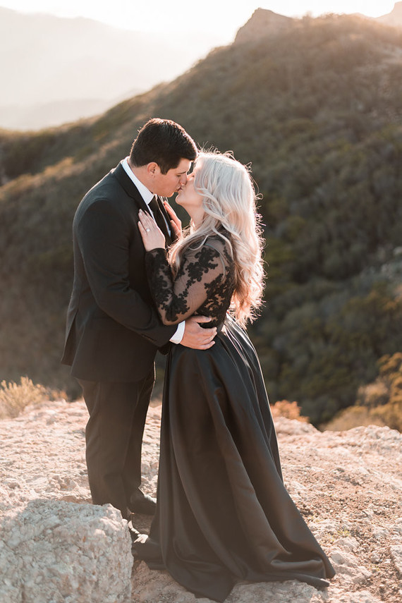 Mountaintop Malibu sunset engagement shoot
