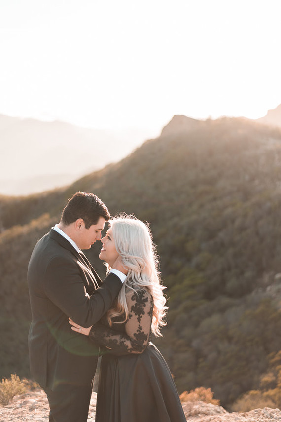Mountaintop Malibu sunset engagement shoot
