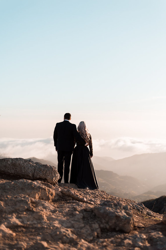 Mountaintop Malibu sunset engagement shoot