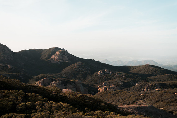 Mountaintop Malibu sunset engagement shoot