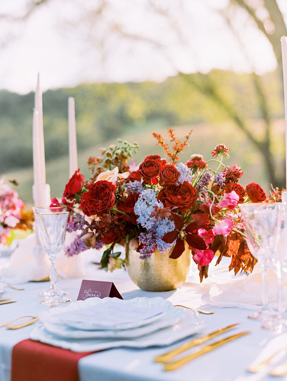 Red centerpiece