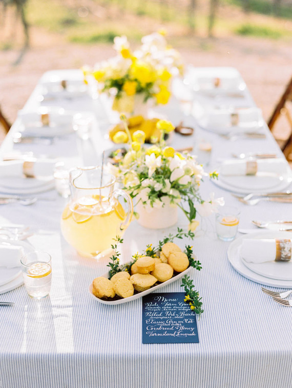 Yellow centerpieces