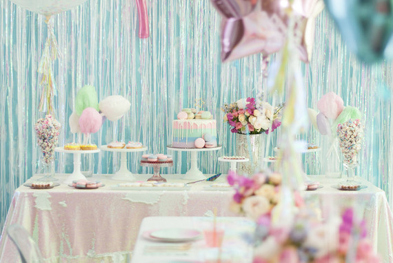 Pastel iridescent girl's birthday party Inspiration