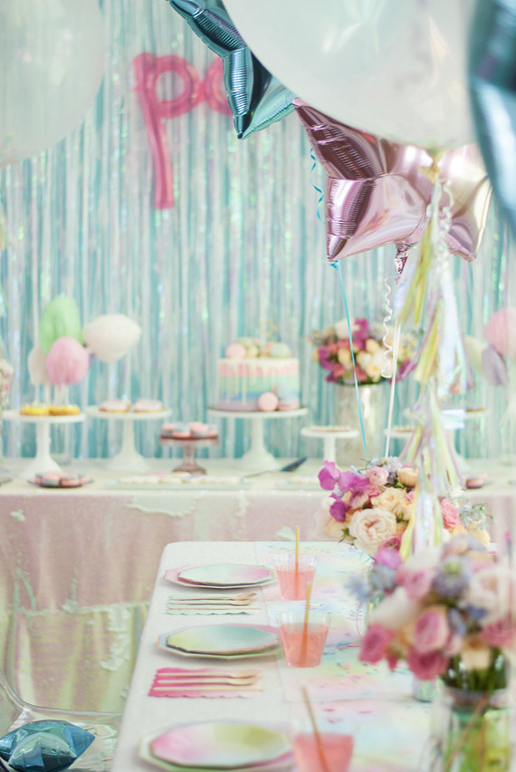 Pastel iridescent girl's birthday party Inspiration
