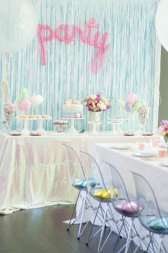 Pastel iridescent girl's birthday party Inspiration