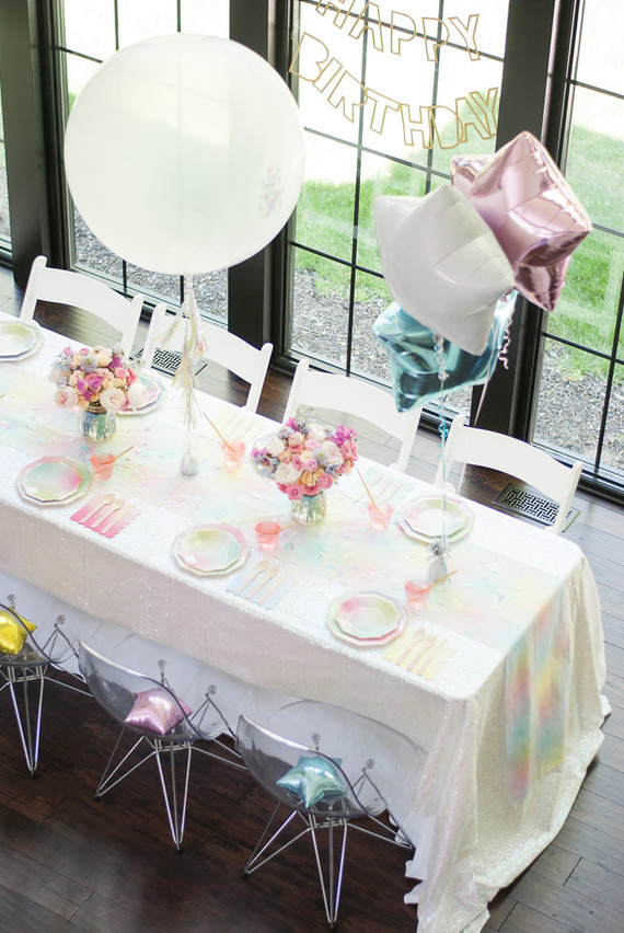 Pastel iridescent girl's birthday party Inspiration