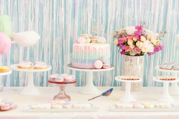 Pastel iridescent girl's birthday party Inspiration