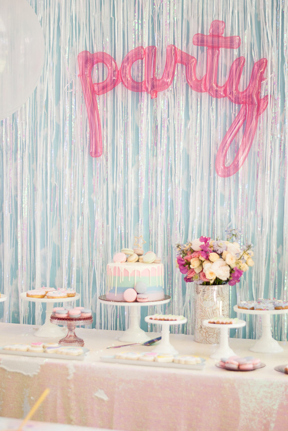 Pastel iridescent girl's birthday party Inspiration