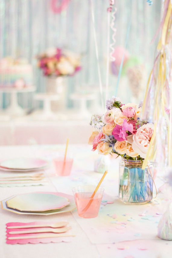 Pastel iridescent girl's birthday party Inspiration