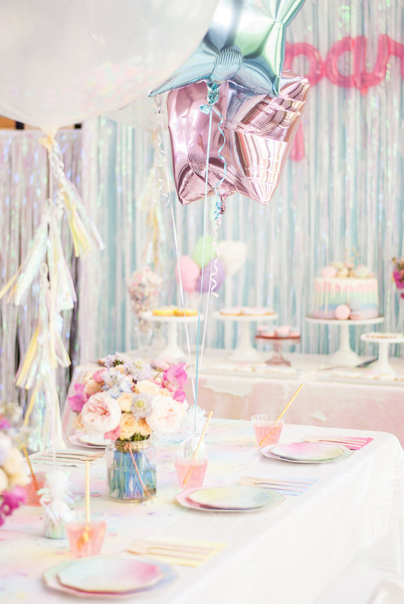 Pastel iridescent girl's birthday party