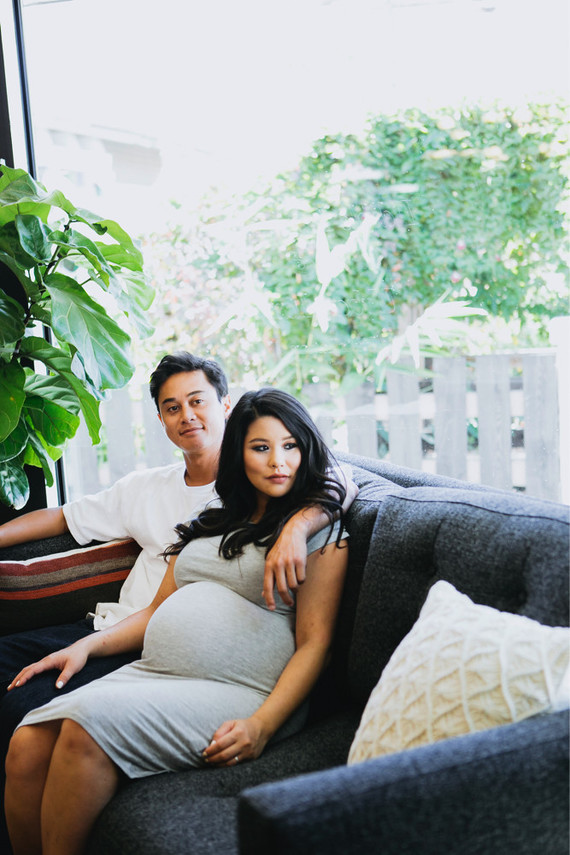 Coffee shop maternity photos