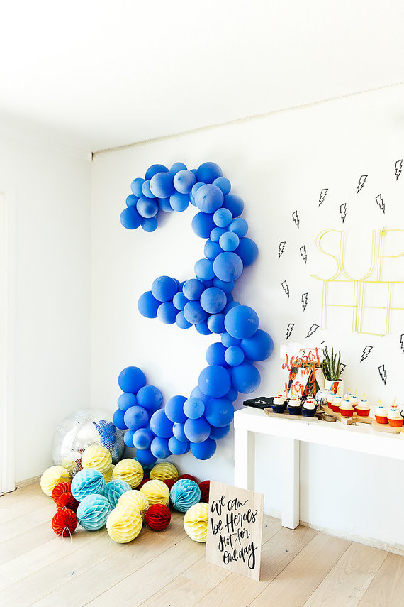 Modern super hero 3rd birthday party Inspiration
