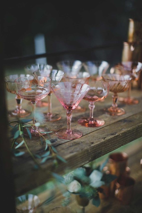 Pink glassware