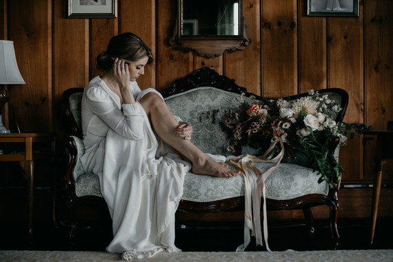 At home elopement inspiration in Maine