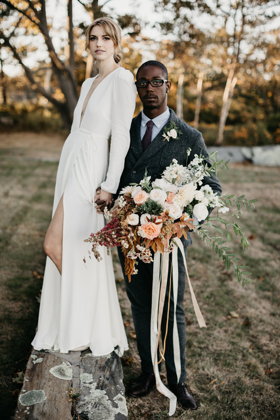 At home elopement inspiration in Maine