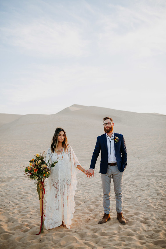 Desert wedding portrait