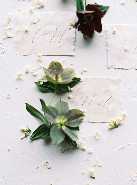 Calligraphy escort cards