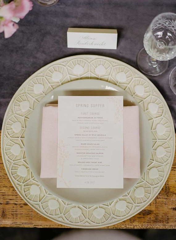 Dinner menu