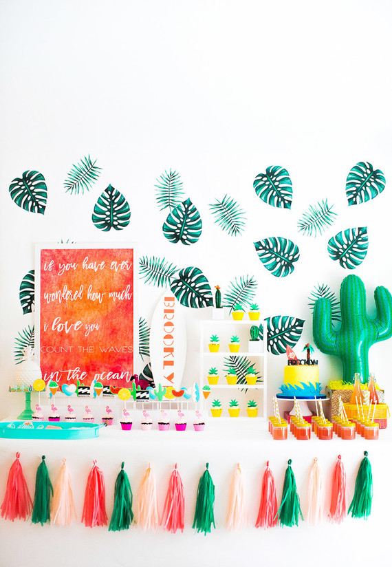 Modern tropical baby shower ideas