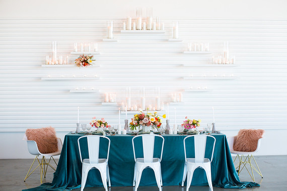 Teal tablescape