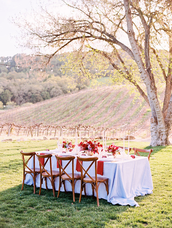 Red tablescape