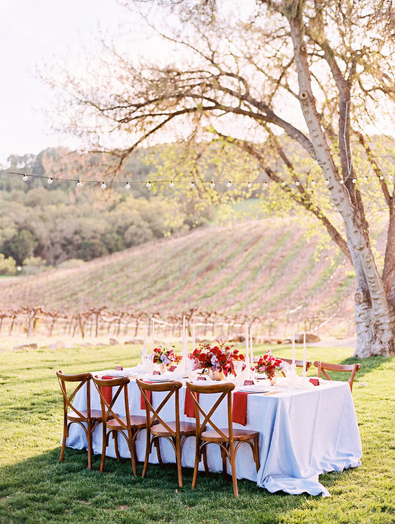Red tablescape