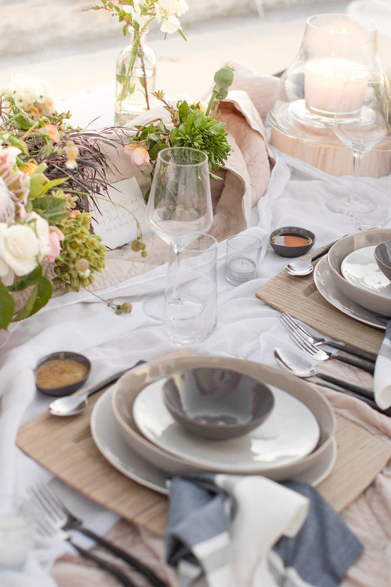 Coastal table settings