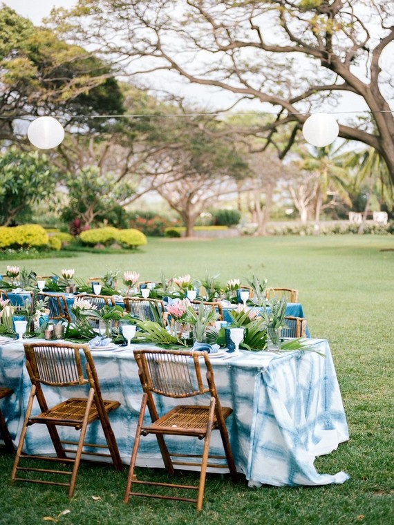 Indigo dyed tablescape