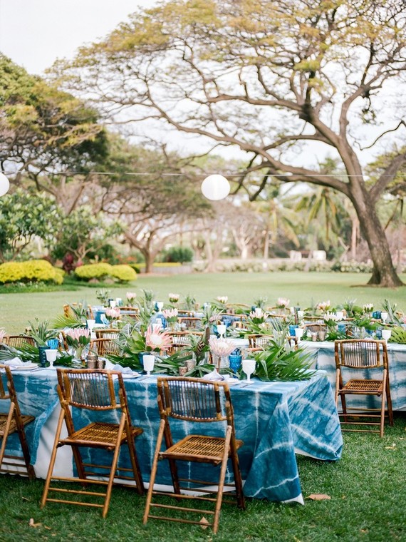 Indigo dyed tablescape