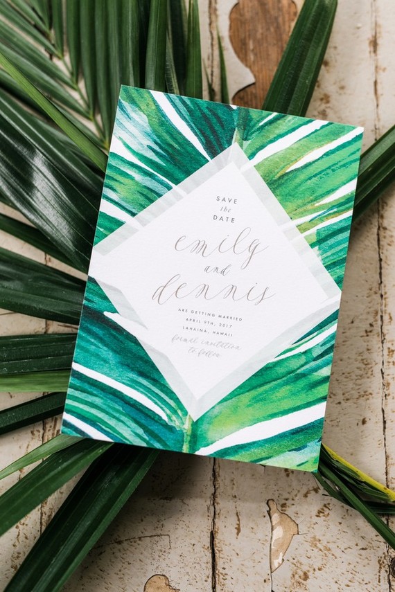 Tropical wedding invitations