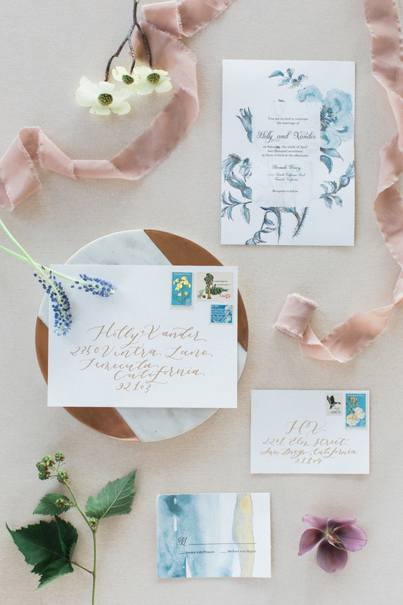 Romantic wedding invitations