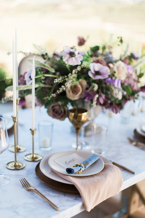 Pink and blue place setting