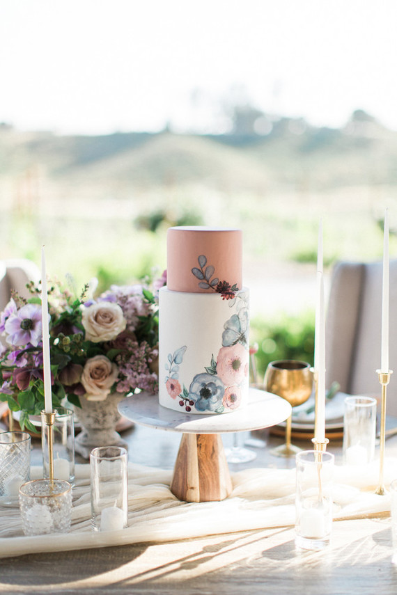 Floral wedding cake