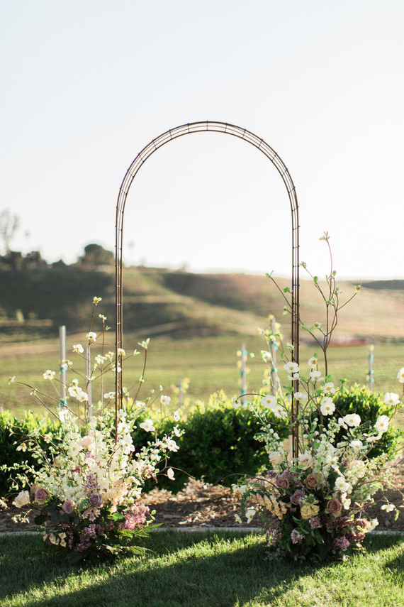 Wine country wedding ceremony
