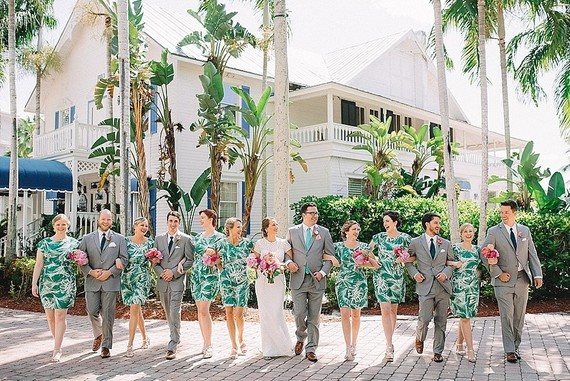 Tropical bridesmaid dresses