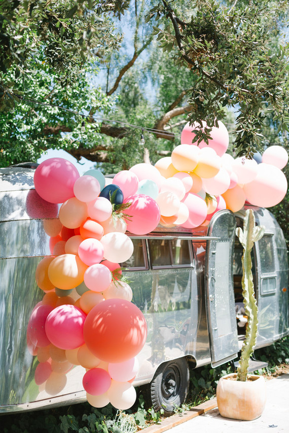 airstream trailer with balloons Inspiration