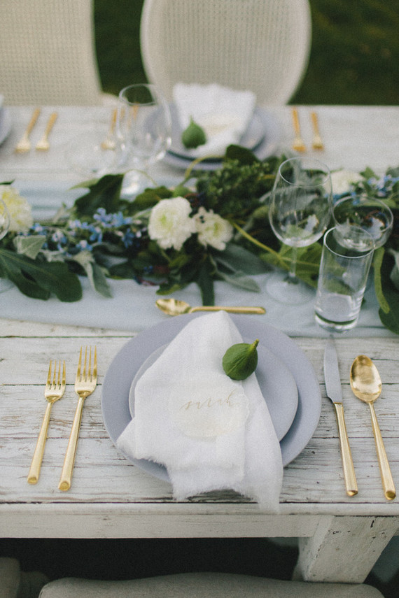 Gray place setting