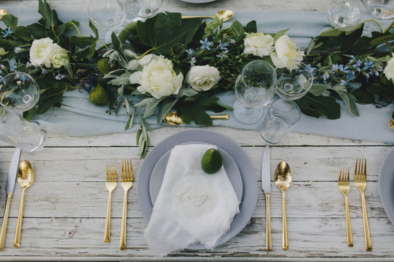 Gray place settings
