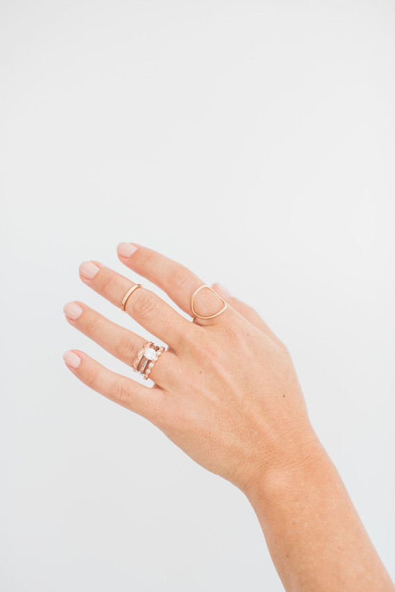 Diamond alternative engagement and wedding rings