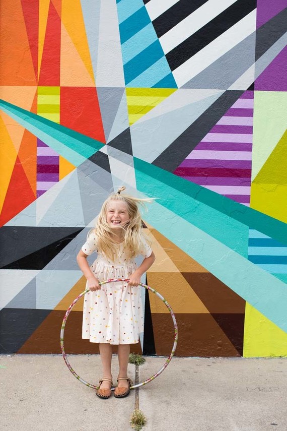 Art wall birthday photo session