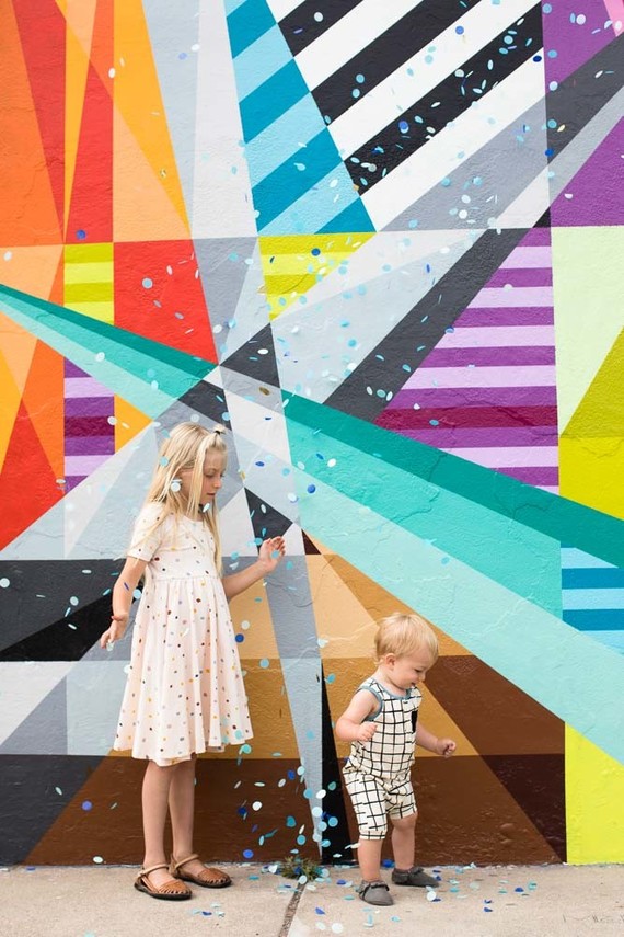 Art wall birthday photo session