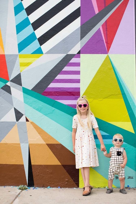 Art wall birthday photo session