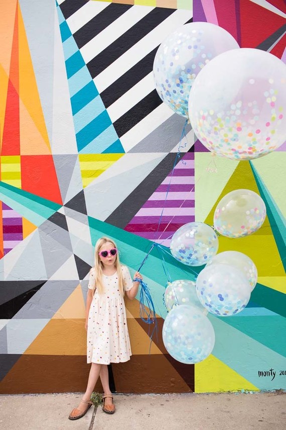 Art wall birthday photo session