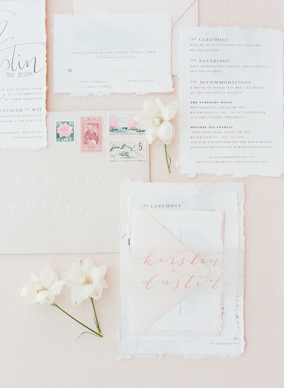 romantic blush wedding invitations