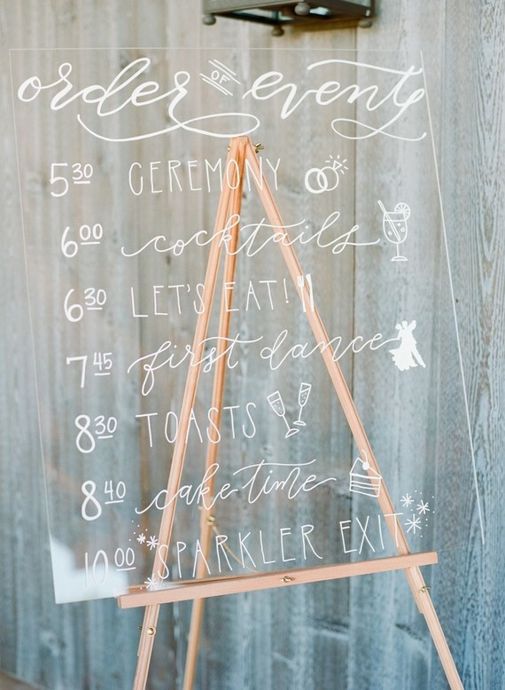 acrylic wedding sign