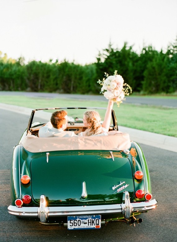 vintage wedding car portraits